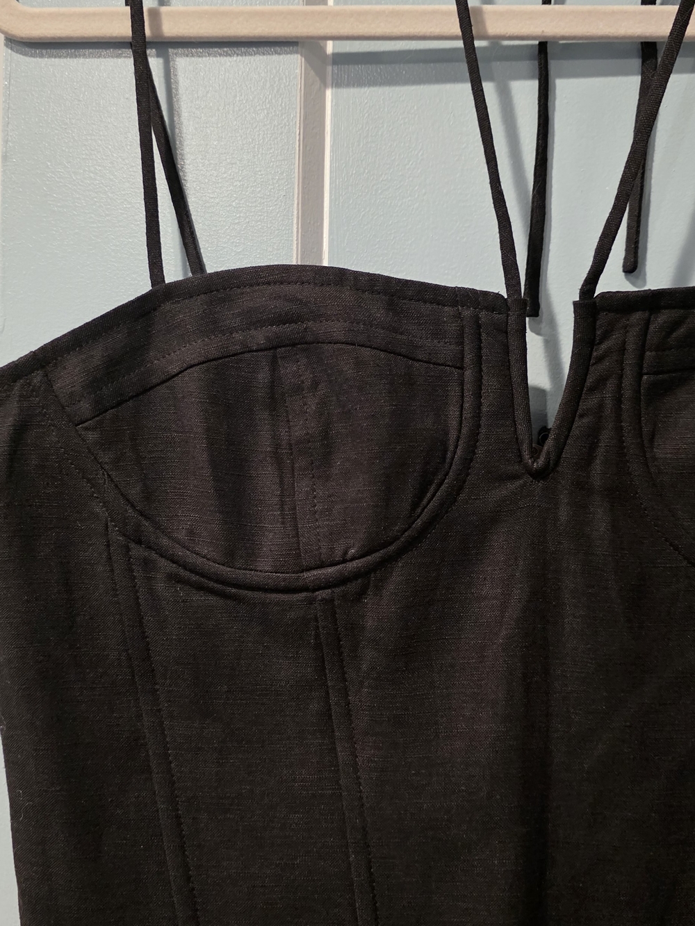 Lioness Black Bustier Halter Tie Crop Top - Picture 5 of 10